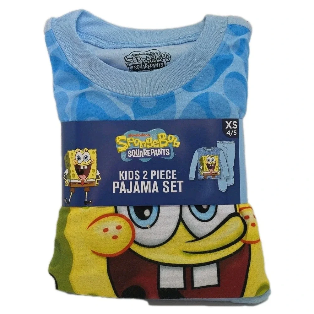 Nickelodeon Spongebob Squarepants Long-Sleeved Fleece Pajama Set - Size XS‎ 4/5